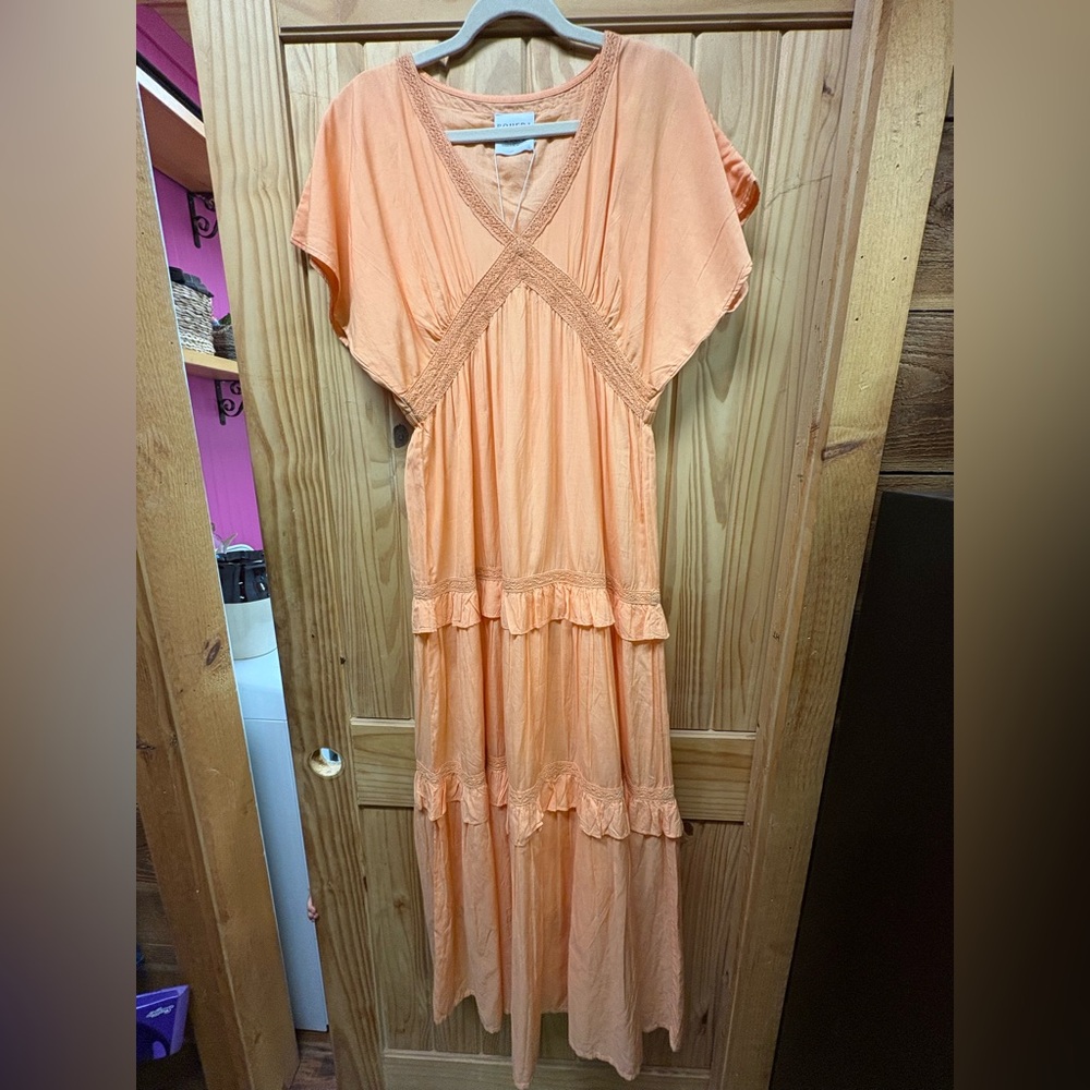 Elegant Orange Maxi Dress